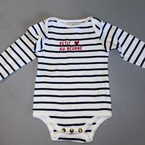 Striped Navy and White Bodysuit